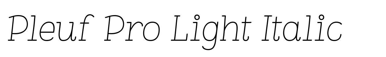 Pleuf Pro Light Italic